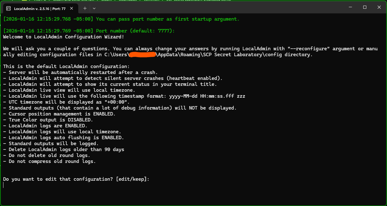 Server console setup